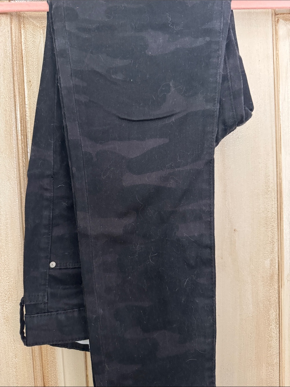 Women’s Slim Straight Camo Jeans - Black